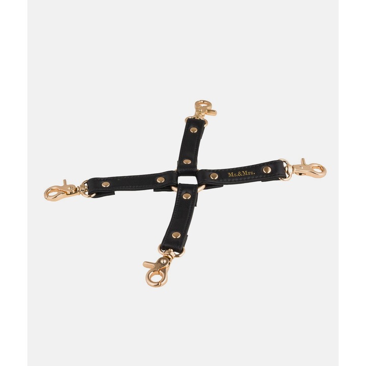 Krzyzak pentru maini si picioare, Mr.&Mrs., ecologic, negru, cu 4 carabiniere