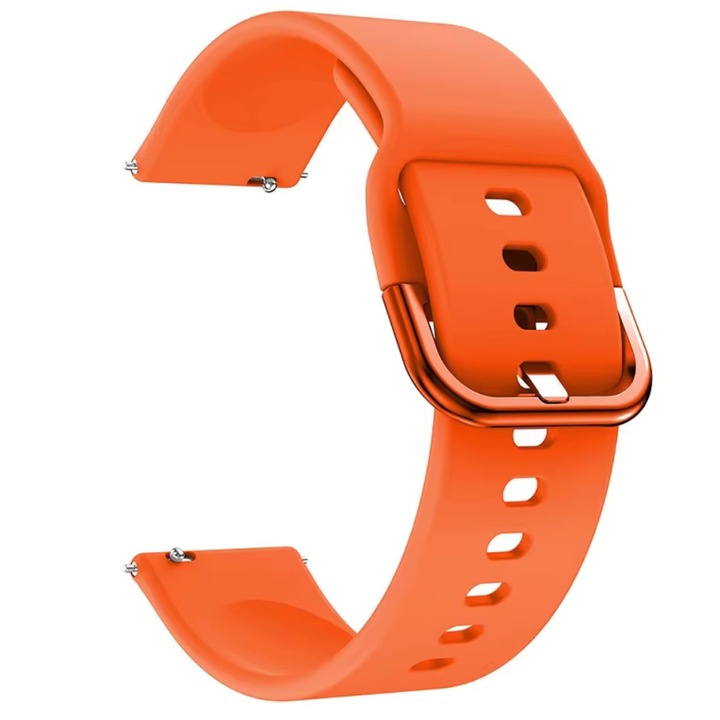 Curea smartwatch din silicon, 20mm, sistem Quick release, catarama inox, portocaliu