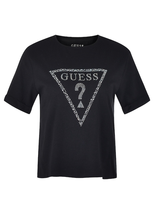 Дамска тениска GUESS, S1GI31 KAK90, памук, с лого и кристали