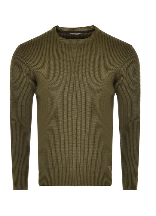 Férfi pulóver W1YI98 JA911, GUESS, pamut/elasztán, Zöld