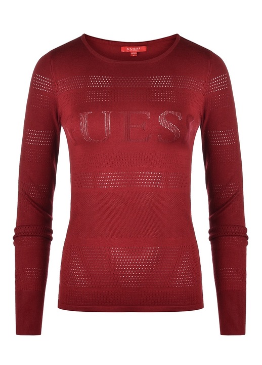 Дамска блуза GUESS, бордо, вискоза/полиамид, Bordeaux