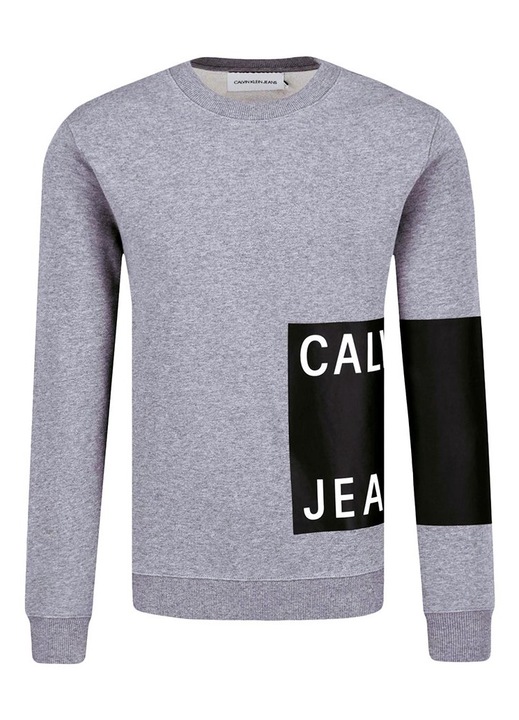Férfi pulóver J30J309524, Calvin Klein, pamut, szürke