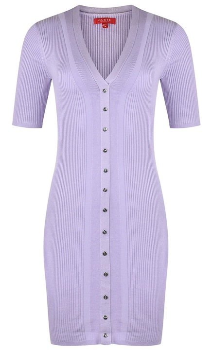 Прилепнала рокля, Guess, вискоза/полиамид, виолетова, XS INTL