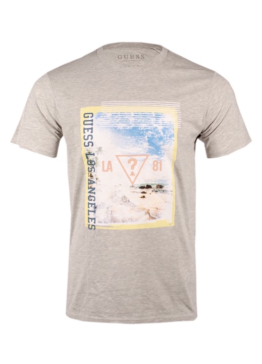 Férfi póló X3VI02 KAKC1, Guess, pamut/viszkóz, szürke