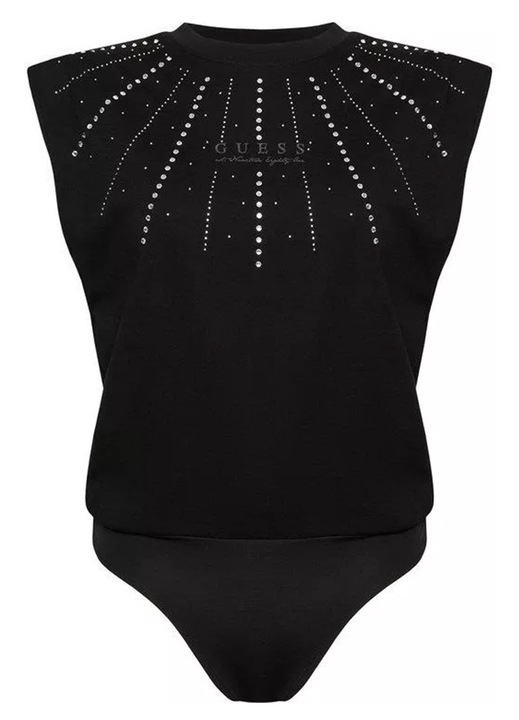 Боди GUESS GELIANA, черно, памук, с кристали, XL INTL