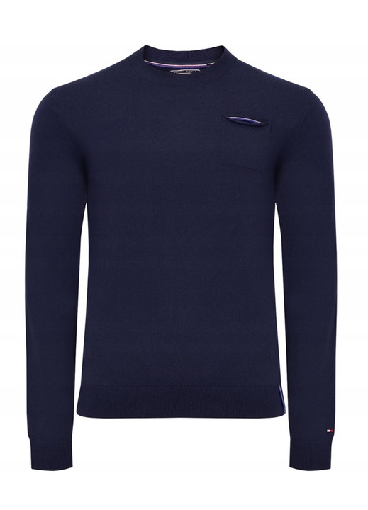 Férfi pulóver, Tommy Hilfiger, pamut/akril, sötétkék