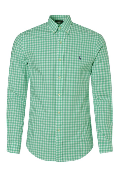 Мъжка риза, Polo Ralph Lauren, каре, зелено, памук