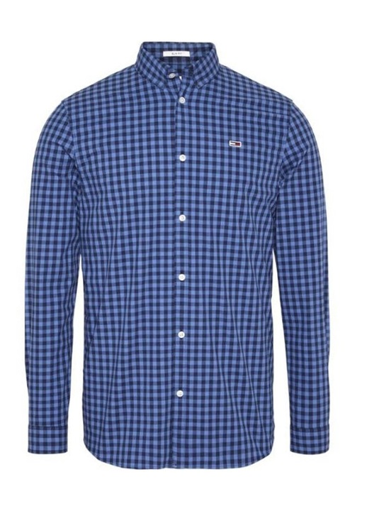 Tommy Jeans Férfi ing, sötétkék, 100% pamut, kockás minta, S INTL