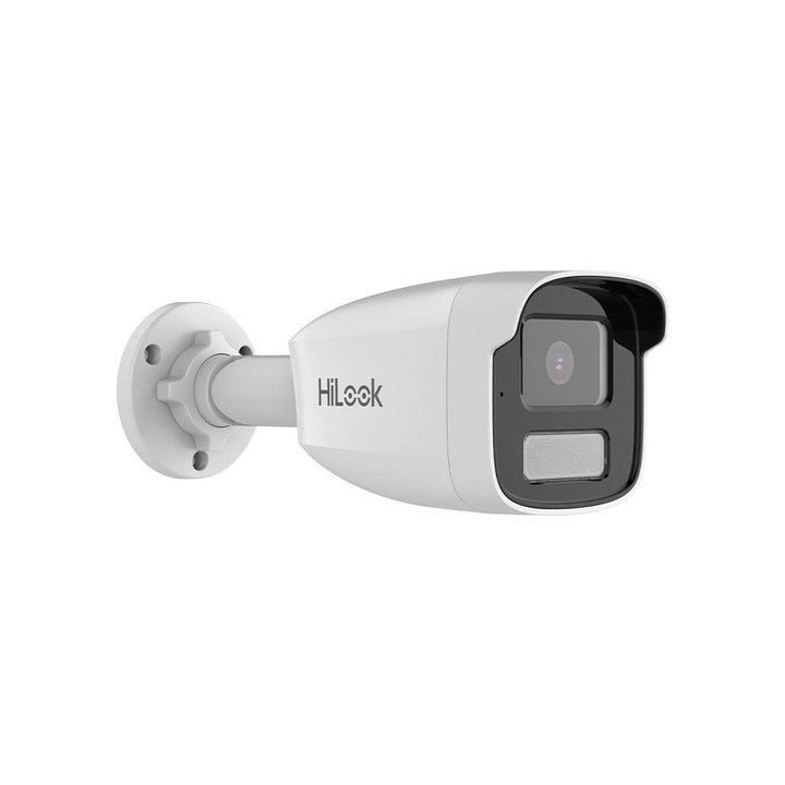 Камера за наблюдение външна IP Hybrid Light Hikvision HiLook IPC-B480HA-LU, 8 MP, 4 мм, IR / бяла светлина 50 м, микрофон, детекция на хора/превозни средства, PoE