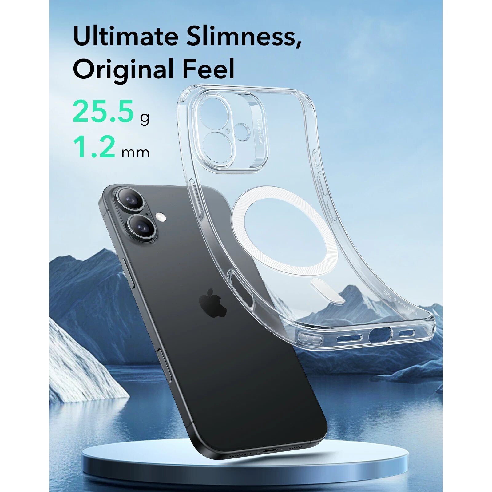 Husa ESR Zero Clear, compatibila Apple iPhone 16 Pro Max, MagFit, frosted grey