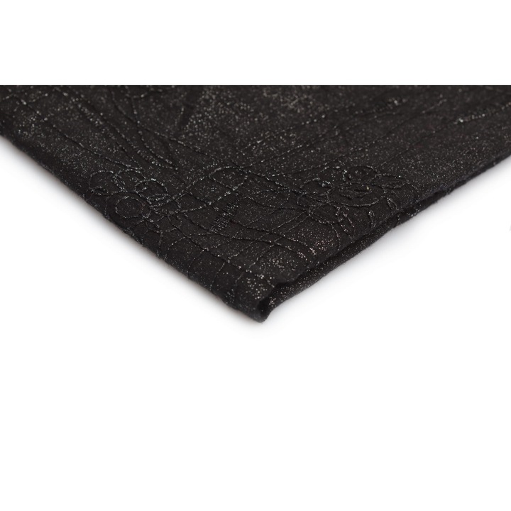 Bumbac brodat Negru model 6, 100% Bumbac, Dimensiuni 140cm x 50cm