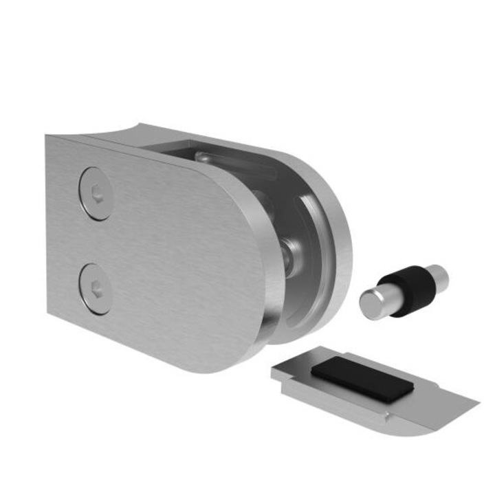 Suport sticla Model 25P Conector Fi 42 45X63 Aisi 304 Satinat Pentru sticla 6-12, 76 Cu blocaj