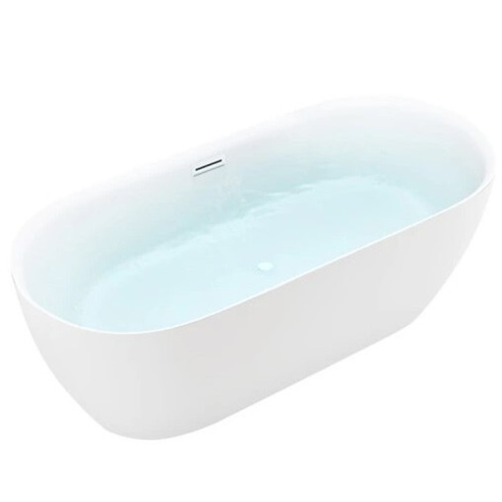 Cada de baie Silla Pro 160x75, Izolare termica, Freestanding, Ovala, Acril sanitar, Alb lucios