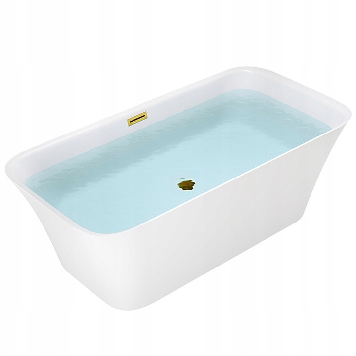 Cada de baie Silla Pro 150x75, Izolare termica, Freestanding, Rectangulara, Acril sanitar, Auriu Lucios