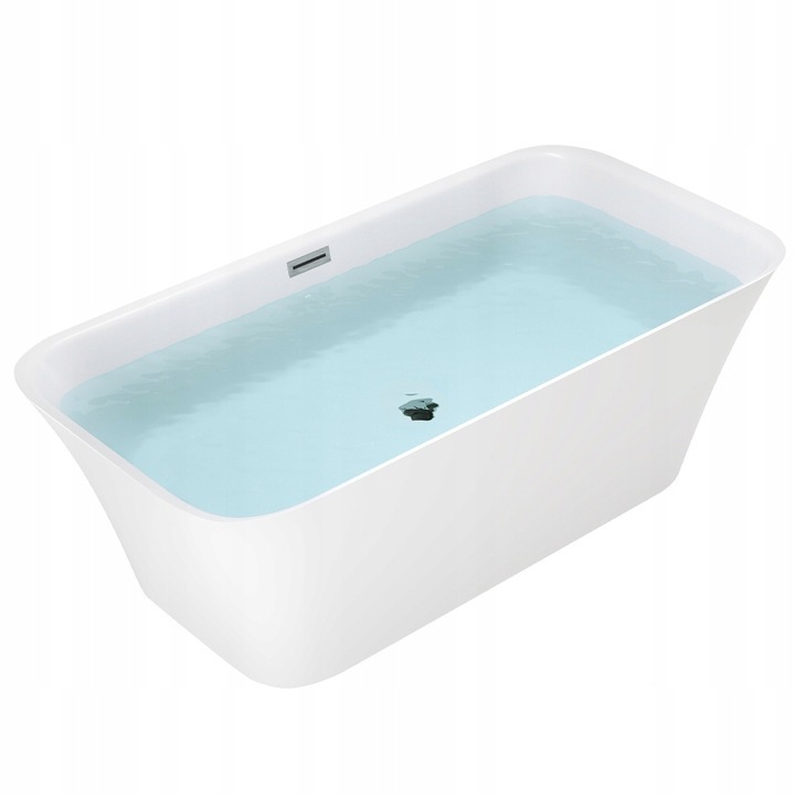 Cada de baie Silla Pro 170x80, Izolare termica, Freestanding, Rectangulara, Acril sanitar, Alb/Crom Lucios