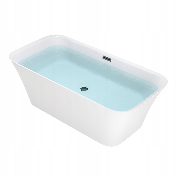 Cada de baie Silla Pro 160x80, Izolare termica, Freestanding, Rectangulara, Acril sanitar, Alb/Negru mat