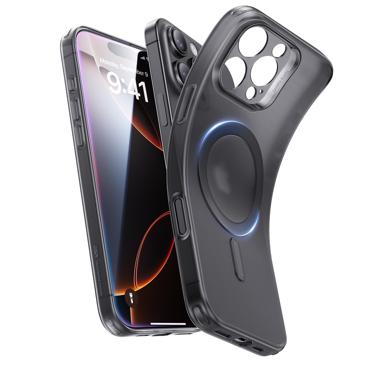 Husa ESR Zero Clear pentru Apple iPhone 16 Pro Max, MagSafe, frosted black