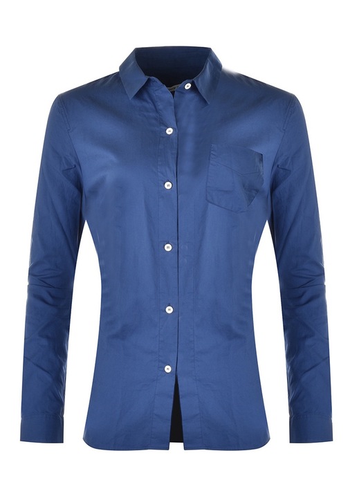 Női ing, Lacoste, sötétkék, pamut, hosszú ujjú, elülső zseb