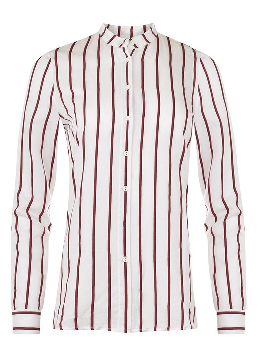 Női ing, Lacoste, fehér/bordó, pamut, hosszú ujjú, logóval az elején