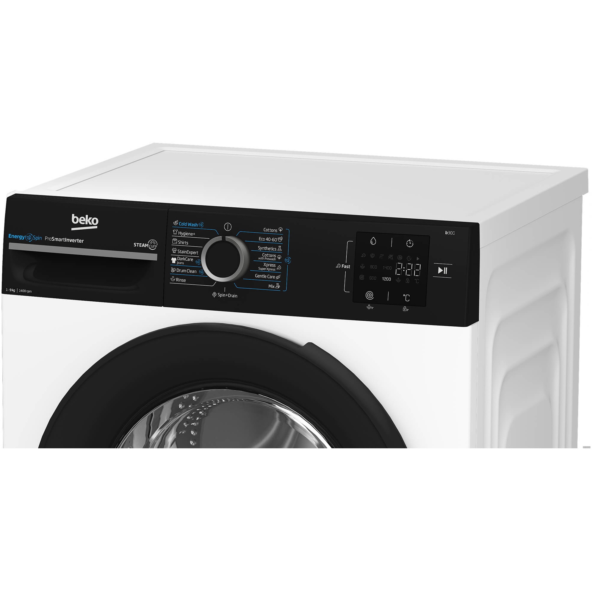 Masina de spalat rufe Beko BM3WFSU39413WBPB, 9Kg, 1400 RPM, Clasa A, Motor ProSmart Inverter, Aquawave, Alb