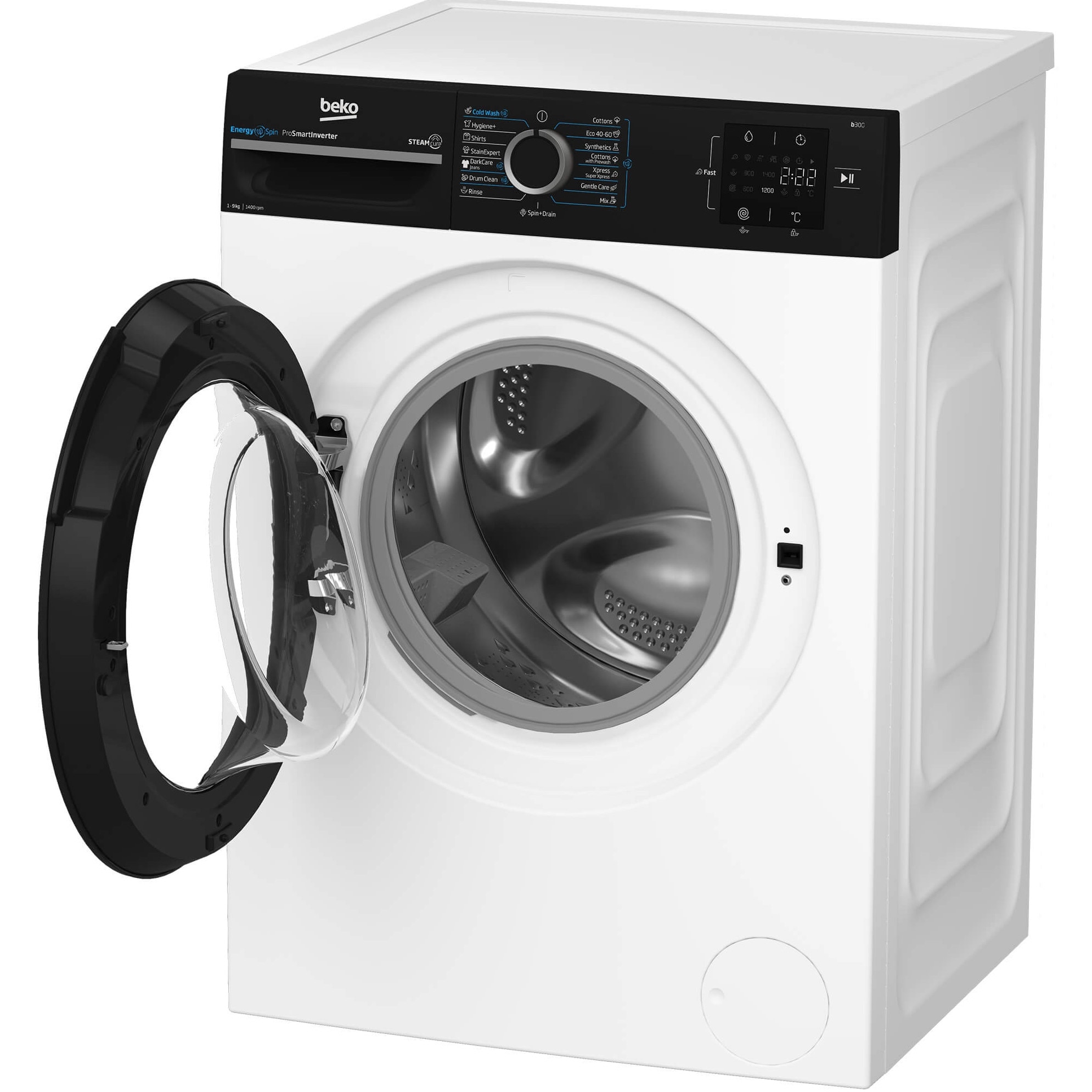 Masina de spalat rufe Beko BM3WFSU39413WBPB, 9Kg, 1400 RPM, Clasa A, Motor ProSmart Inverter, Aquawave, Alb