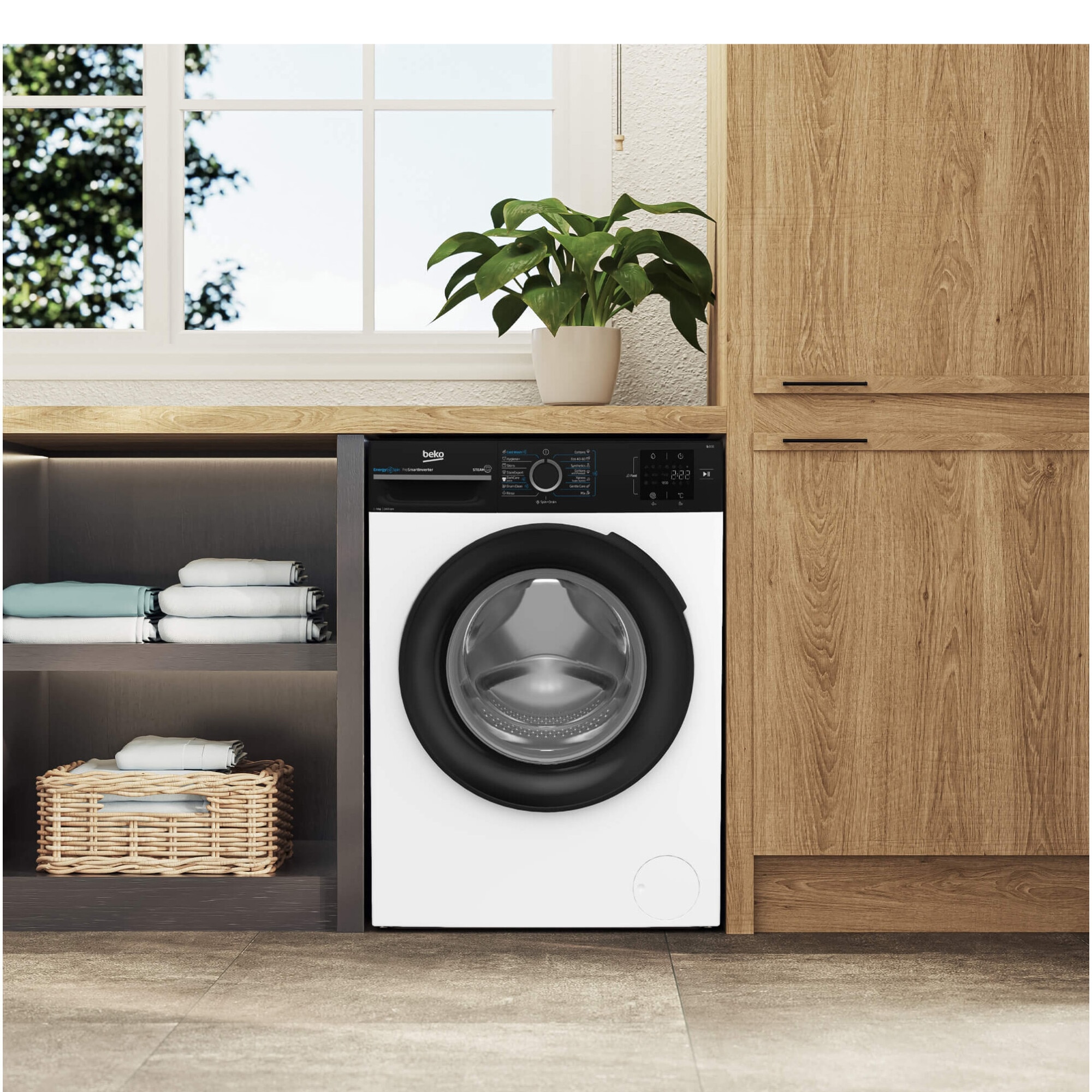Masina de spalat rufe Beko BM3WFSU39413WBPB, 9Kg, 1400 RPM, Clasa A, Motor ProSmart Inverter, Aquawave, Alb
