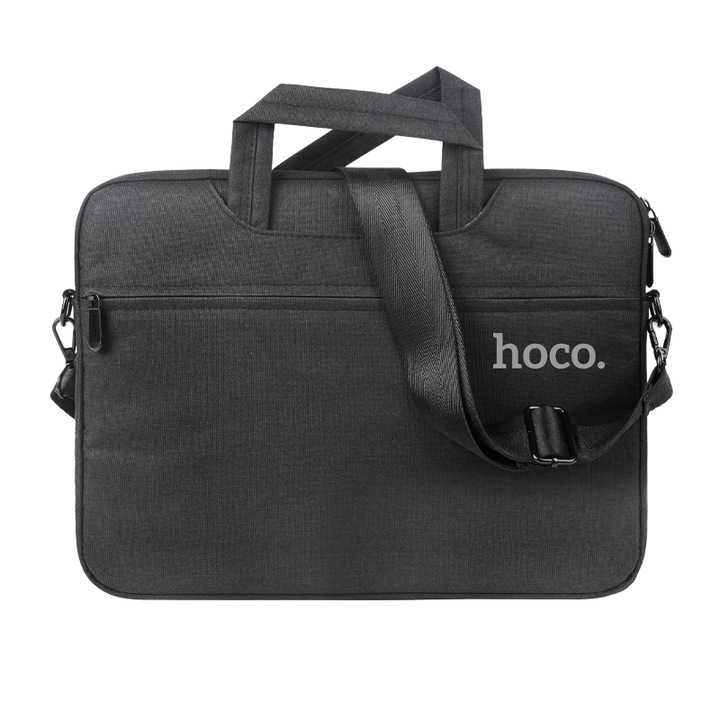 Geanta Hoco GT1 pentru Laptop, 14", Interior moale, 2 Compartimente, Textil, Negru