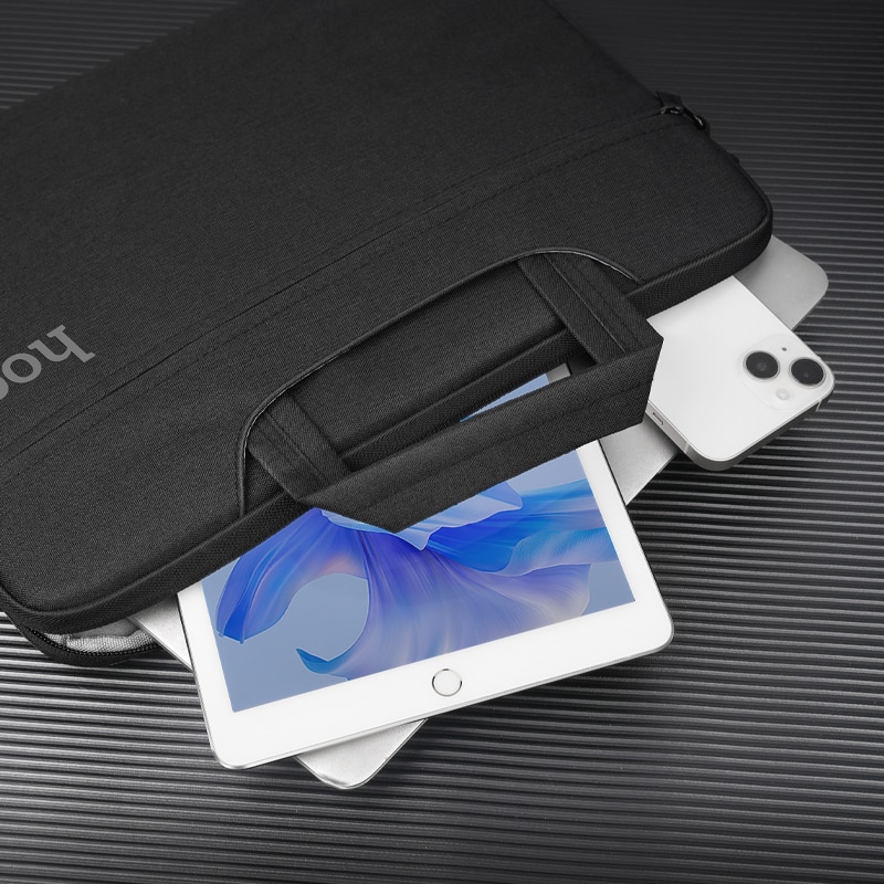 Geanta Hoco GT1 pentru Laptop, 14", Interior moale, 2 Compartimente, Textil, Negru