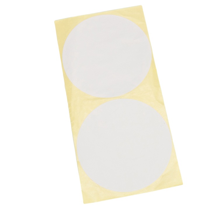 Stickere rotunde uni 10cm - alb (set 30 buc), Createur