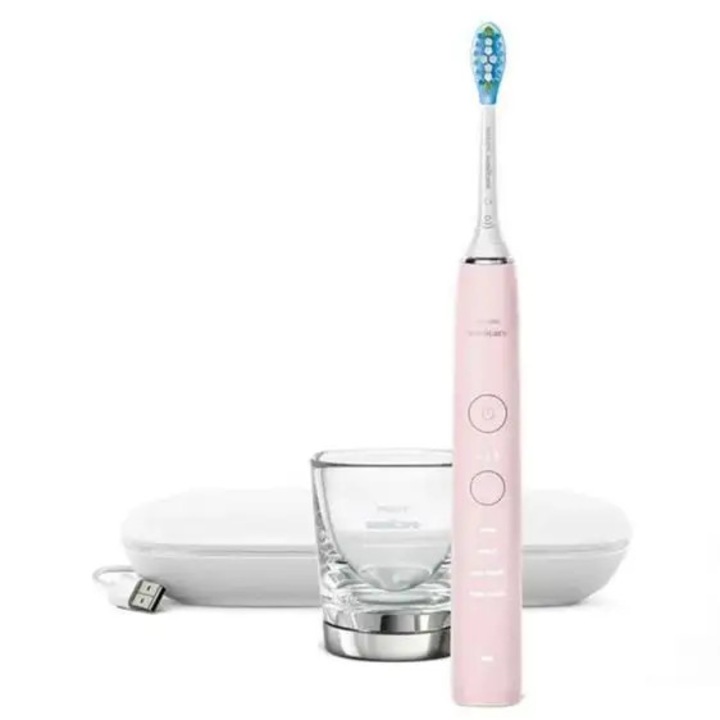 Periuta de Dinti Electrica PHILIPS Sonicare Diamond Clean HX9911/17, 62000 Miscari/min, Curatare 3D, 4 Programe, 1 Capat, Negru