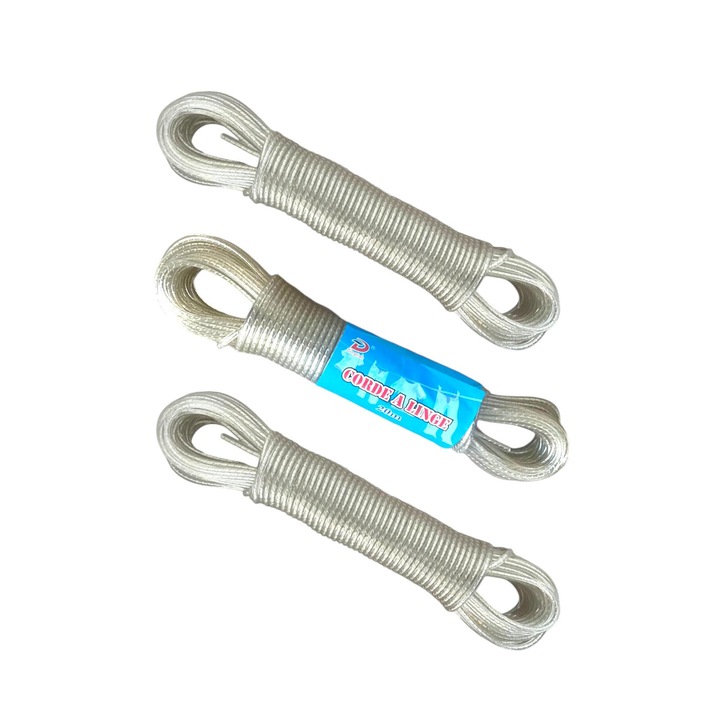 3 darabos ruhakötél készlet fém menetbetéttel, Ø2,5 mm x 20 méter hosszú, AVI-3866