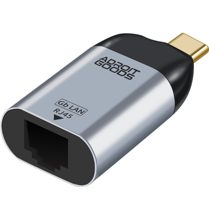 AdroitGoods USB-C към Ethernet адаптер - 10/100/1000 Mbps - Gigabit LAN мрежа