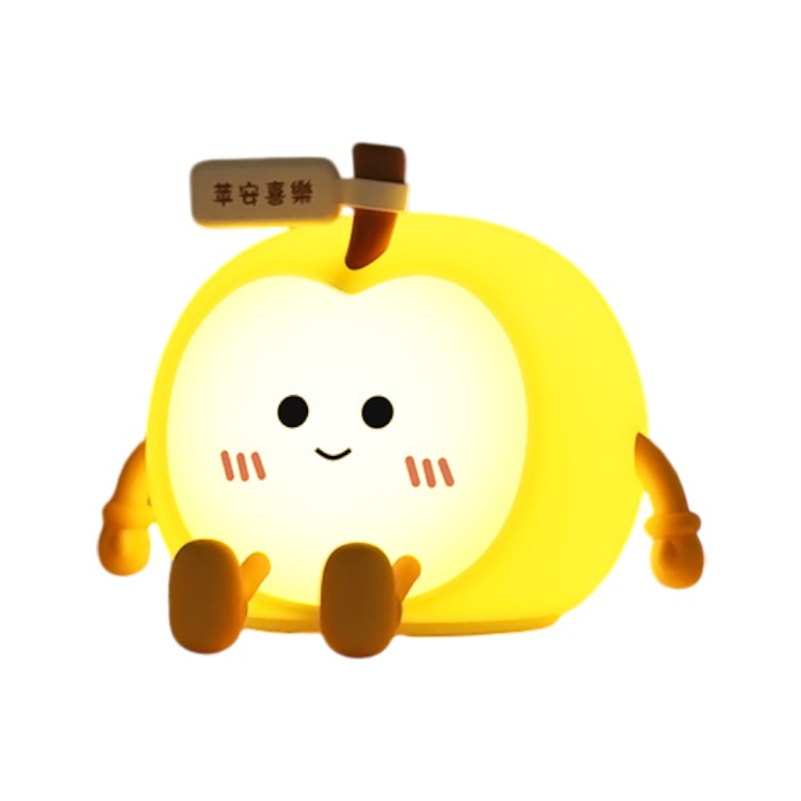 Lampa de Veghe din Silicon, Design Modern, Lumina Reglabila, Creaza o Atmosfera Relaxanta, Un Vis intr-o Lumina Calda - Marul Magic