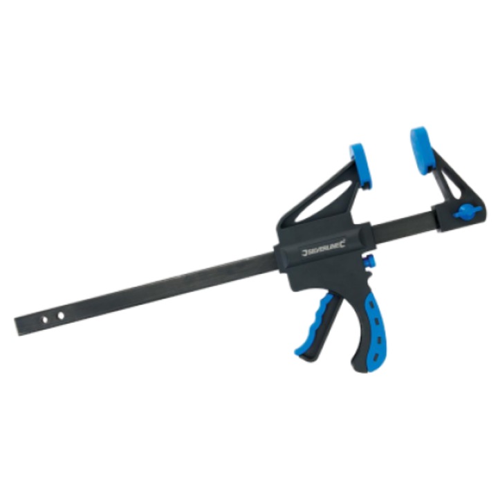 Clema de strangere Silverline, 300 mm, nylon, 0.620 kg, negru/albastru