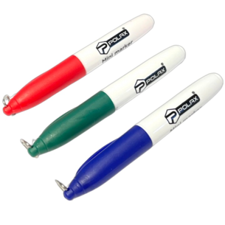 Комплект 3 перманентни маркера, Polax, многоцветни, 10x1см