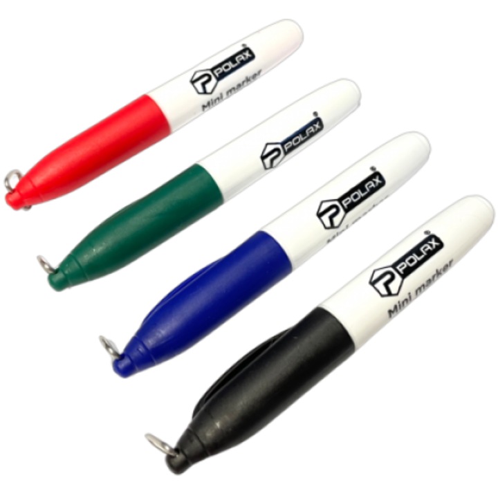 Комплект 4 перманентни маркера Polax, многоцветни, 10x1см