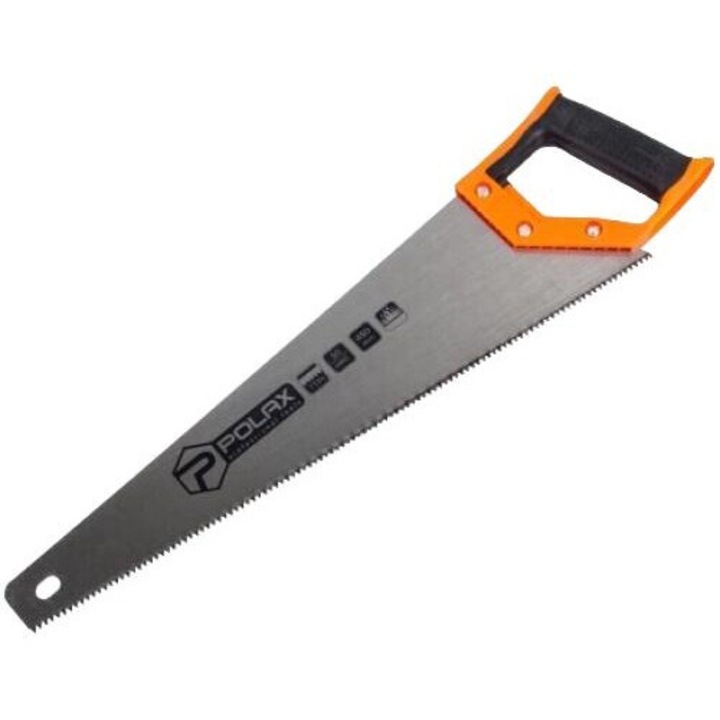 Трион за дърво, Polax, Стомана, 55 HRC, 450 mm, Многоцветен