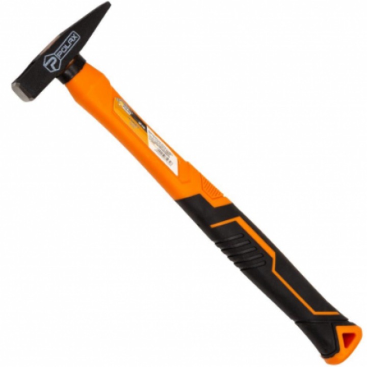 Kalapács, Polax, Gumi / Üvegszálas, Rezgéselnyelő, 100 g, Fekete / Narancs