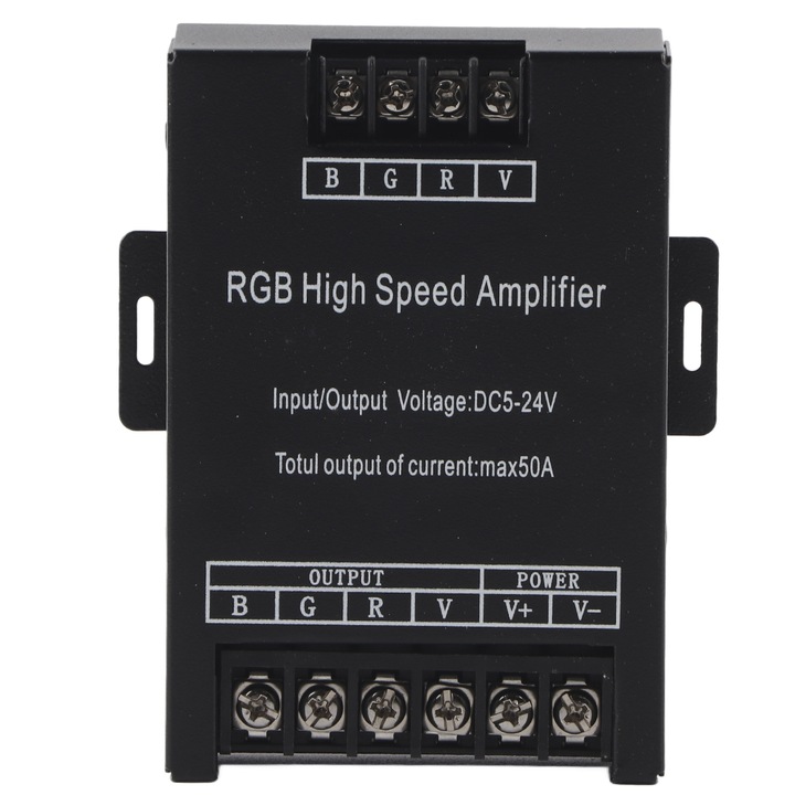 LED усилвател на сигнала, Mmgoqqt, RGB светлинен контролер, 5-24V, 11x7.4x2.4cm, 208g