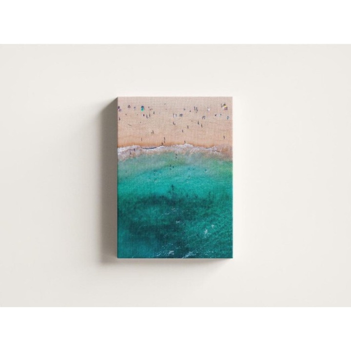 Картина на платно - Хора, плуващи в синя вода 1 - 30x50 см