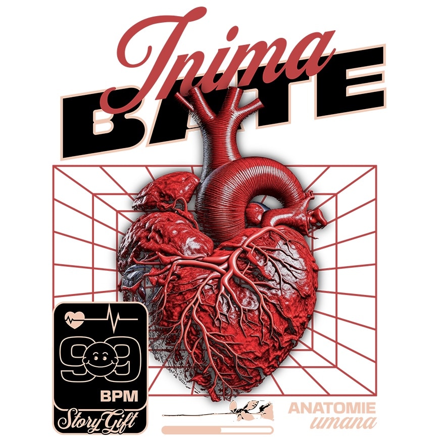 Stiker Inima Sticker Adeziv inima bate, anatomie, medical, medicina cu Margini Albe ...