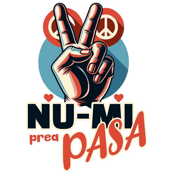 Sticker Adeziv nu mi prea pasa, semnul pace, relaxare cu Margini Albe, PVC Vinyl 15 cm