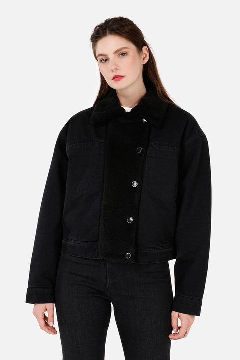 COLIN'S, Jacheta crop cu maneci cazute, Negru