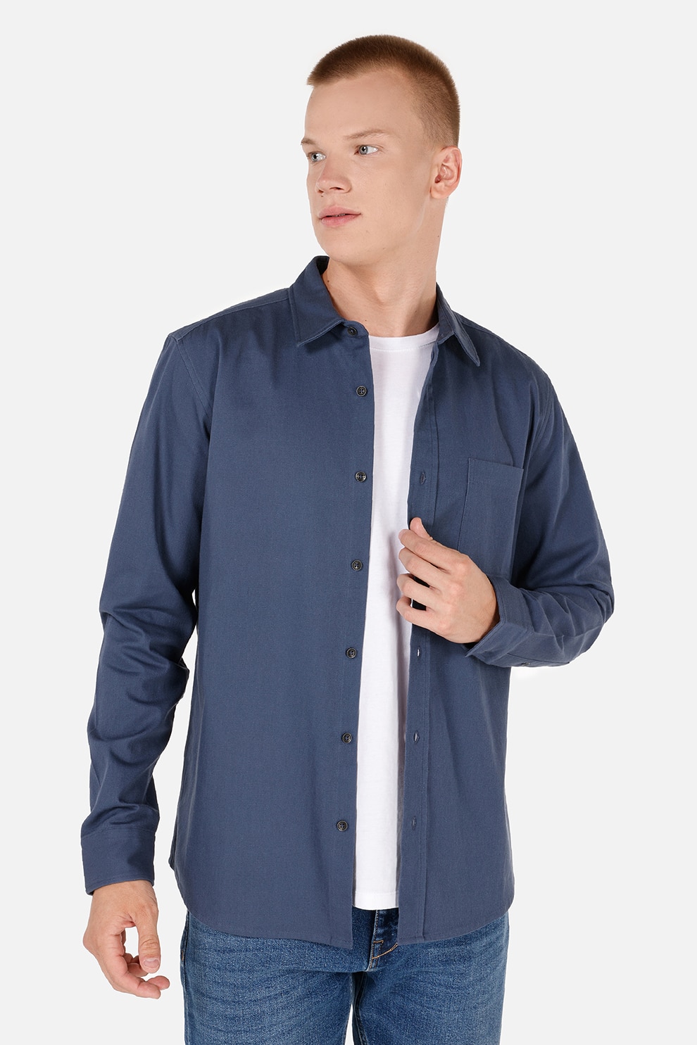 COLIN'S, Camasa slim-fit din bumbac, Albastru inchis, S