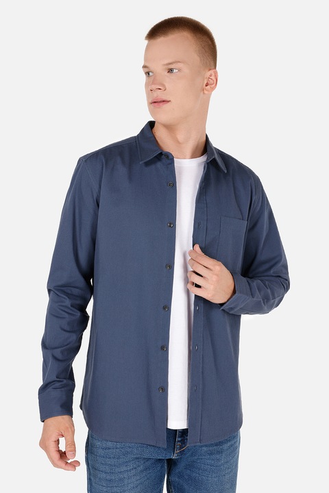 COLIN'S, Camasa slim-fit din bumbac, Albastru inchis