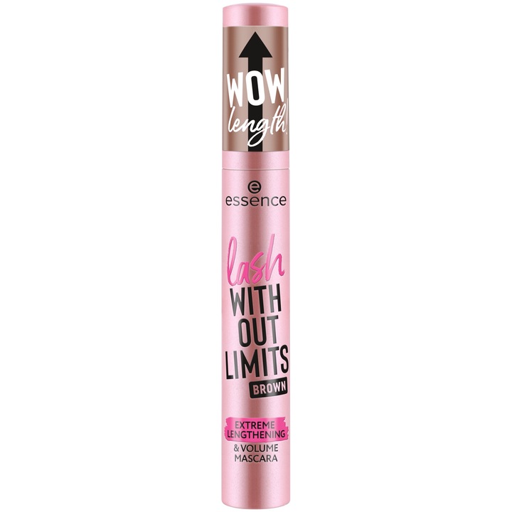 Спирала Essence lash WITHOUT LIMITS BROWN EXTREME LENGTHENING & VOLUME MASCARA 02, 13 мл