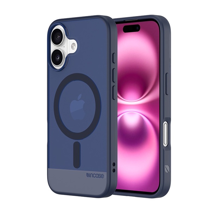 Калъф за телефон iPhone 16, Incase Slim Case MagSafe, усъвършенствана защита, тънък дизайн, тъмно син