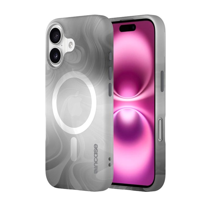 Калъф за телефон, Incase Halo Case, съвместим с MagSafe, органичен дизайн, рециклируем поликарбонат, 3м защита, Oil Slick Smoke