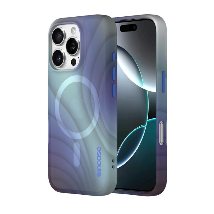 Калъф за телефон InCase Halo Case MagSafe, органичен дизайн, защита при падане от 3 м, Tidal Ocean, за iPhone 16 Pro