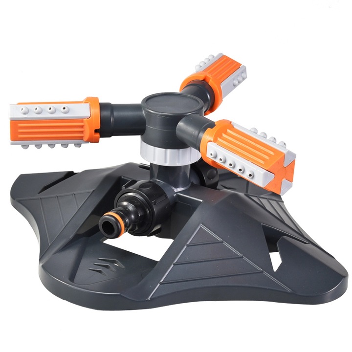 Jormftte 3 karú locsolófej, 360°-ban forgatható, ABS anyagból, narancssárga